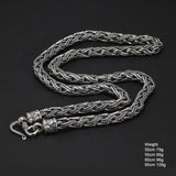 Real Pure 925 Sterling Silver Vintage Hand Braided Chain Bracelet Necklace Men's Jewelry Viking Armbands Punk Jewelry