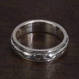 Genuine 925 Sterling Silver Spinner Band Rings For Men and Women Braided Twist Rope Stress Relieving Jewelry