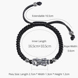 999 Stelring Silver 3D Brave Troops Bracelets For Men Pure Hand Woven Braided Lucky Red Rope Bracelets Multi Color Chinese Knots - GQTORCH Jewelry