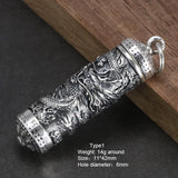 Sterling Silver 925 Dragon Pendant for Men Openable Pendant Fine Jewelry Retro Punk Style