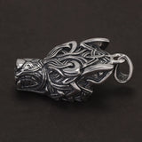 Solid 925 Sterling Silver Viking Wolf Head Pendant for Men Punk Retro Nordic Celtic Amulet Jewelry Gift