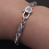 925 Sterling Silver 5mm Retro Six Words Mantra Twisted Chain Bracelet Necklace for Men Lobster Clasp Vintage Punk Male Jewelry