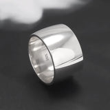 925 Sterling Silver Plain Wedding Band Men Women Wide 13.5mm Chunky Ring High Polishing Comfort Fit Simple Engagement Jewelry
