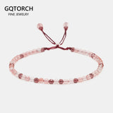 Natural Stone Bracelet For Women 3mm Small Beads Bracelet Handmade Rope Adjustable DIY Jewelry Hand Accessories