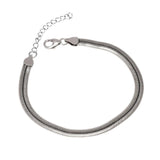 Real 925 Sterling Silver Blade Snake Chain Bracelet Simple with 4 Extension Delicate Fine Jewelry Gift for Men and Women - GQTORCH Jewelry