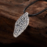 Real 925 Sterling Silver Six Words Mantra Pendant For Men and Women Vintage Antique Finish Fine Jewelry Buddhism Jewelry