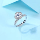 Wholesale Fine Jewelry Moissanite Silver 925 Women Rings Bridal Bouquet Style With Beauty And Blessing Wedding Engagement Rings