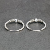 18mm Hoop Earrings for Women 925 Sterling Silver Retro Round Thai Silver Circle Women Jewelry