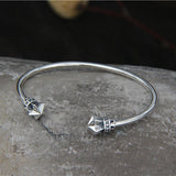 Sterling Silver Ornament Fashion Five-Pointed Star Bangles for women S925 Crown Opening Adjustable Size Bracelet Female Jewelry