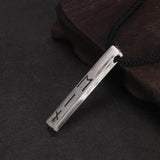Vintage 925 Sterling Silver Nordic Viking Rune Month Necklace for Men Women 60cm Adjustable Rope String - GQTORCH Jewelry