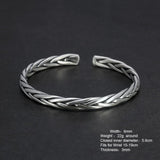 Heavy Solid 999 Pure Silver Twisted Bangles For Men Women Handcrafted Viking Armband Man Cuff Bangles - GQTORCH Jewelry