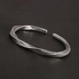 925 Sterling Silver Viking Cuff Bangles for Men and Women Antient Twisted Bracelet Fine Jewelry - GQTORCH Jewelry