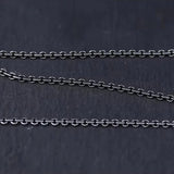 Real 925 Sterling Silver Link Chain Necklace For Men and Women 2mm Retro Vintage Thai Silver Cross Simple Necklace Chain
