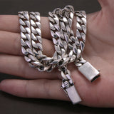 925 Sterling Silver 8mm Curb Cuban Link Chain Bracelet or Necklace Men Double Safe Buckle Clasp Hiphop Rock Punk Fashion Jewelry