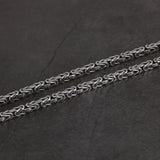 Guarantee S925 Sterling Silver 2.5mm Viking Chain Necklace Peace Pattern Handmade Necklace Retro Punk Style Jewelry