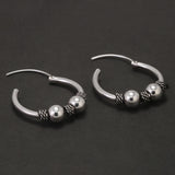 20mm 925 Sterling Silver Viking Hoop Earrings for Women Men Circle Earrings Punk Retro Vintage Fashion Jewelry
