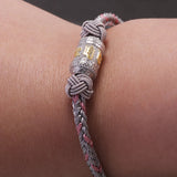 Colorful Tibetan Bracelet 925 Sterling Silver Tube Six Word Mantra Rope Braided Knot Bracelets Lucky Buddhism Jewelry