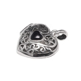 Vintage Thai Silver 925 Sterling Heart Shaped Lockets Pendant Aromatherapy Antique Hollow Flower Natural Stone Fine Jewelry