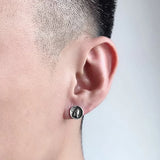 S925 Sterling Silver Earrings Prayer Hands Men's and Women's Round studs Retro Thai Silver Jewelry Gothic Punk Style