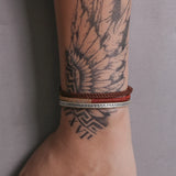 3pcs/set 999.9 Fine Silver Heart Sutra Open Cuff Bangle Lucky Rope Braided Stack Bracelets for Men Retro Buddhism Jewelry