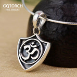 Buddism Real Pure 925 Sterling Silver Women Om Mani Padme Hum Pendant Amulet Handmade Floating Lockets Vintage Jewelry - GQTORCH Jewelry