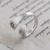 S925 Sterling Silver Ring for Men And Women Retro Simple Creative Opening Sun Moon Silver Jewelry Women's Jewelry