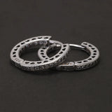 18mm 925 Sterling Silver Micro Inlaid Zircon Hoop Earrings for Men Women Huggie Vintage Hip Hop Ear Jewelry Hypoallergenic