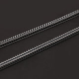 925 Sterling Silver 4mm Square Foxtail Chain Bracelet Necklace for Men Six Words Mantra Lobster Clasp Vintage Retro Jewelry