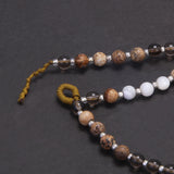 Handmade Tibetan Buddhist Charm Beaded Bracelet for Women Men Natural Cat Eyes Black Onyx Small Beads Jewelry