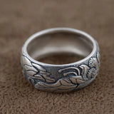 S990 Sterling Silver Ring Vintage Style Rings For Women With Lotus Design Fine Jewelry Bague Femme anel feminino