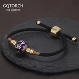 999 Fine Silver Six Words Mantra Bead Braided Black Rope Bracelet for Women Men Antiqued Retro Lucky Bracelet Amulet Jewelry
