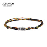925 Sterling Silver Koi Carp Wrap Bracelet Hand Braided Lucky Red Strings Lover Gift for Men and Women Adjustable - GQTORCH Jewelry