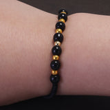 6mm Handmade Rope Braided Charms String Bracelet for Women Men Red or Black Agate Gold Beads Lucky Wristband Adjustable Jewelry