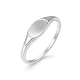 Real 925 Sterling Silver Custom Engraved Signet Ring for Women Men Minimalist Pinky Thumb Ring Elegant Personalized Jewelry Gift