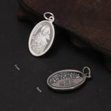 S925 Sterling Silver Little Delan Pendant Female Catholic Religion Saint Empress Belief Token Necklace Hanging Tag Pendant