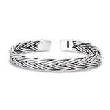 3pcs/set Handmade 999 Pure Silver Twist Bangle Flower Rope Knot Braid Wrist Chain Bracelet Bohemian Ethnic Hand Jewelry Set