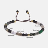 4mm Natural Multi Gemstones Beads Bracelet for Women MARCASITE Stones Yoga Chakra Crystal Beaded Bracelets Handmade Jewelry - GQTORCH Jewelry