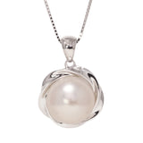 925 Sterling Silver Natural Pearl Women's Jewelry Set Elegant and Beautiful Pure Silver Earrings and Pendant Necklace Rings