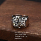 Real Pure 925 Sterling SilverMen RingsGothicRetro Punk Rock Dragon Ring Opening Adjustable Fine Jewellery BoyfriendGift Party