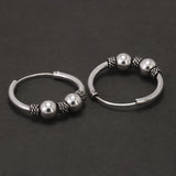 20mm 925 Sterling Silver Viking Hoop Earrings for Women Men Circle Earrings Punk Retro Vintage Fashion Jewelry