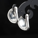 925 Pure Silver Ear Cuffs For Women Drawing Process Water Drop Shaped Earrings Ear Clip Simple Elegant Jewelry