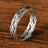 Viking Jewelry 925 Sterling Silver Braided Ring For Men And Women Couple Wedding Bands for Lovers