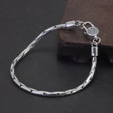 Sterling Silver 925 Jewelry Bamboo Chain Bracelet Sweater Necklace Vintage Fine Jewllery