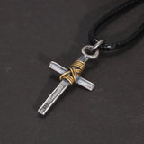 925 Sterling Silver Original Certified Cross Pendant Necklace Wrapped with Copper Wire for Men Women Religious Christian Jewelry