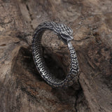 S925 Silver Gothic Antique Live Mouth Articulated Snake Open Ring for Women Men Vintage Thai Silver Color Punk Fashion Jewelry