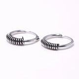 12mm Small Hoop Earrings With Spiral Coils For Women Men 925 Sterling Silver Round Circle Ear Bone Buckle Retro Thai Silver