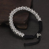 Unique Handmade Jewelry 925 Sterling Silver Snake Bone Bracelet Hand Braided Rope Chain Antient Viking Length Adjustable