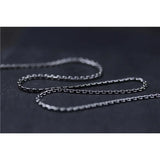 Real 925 Sterling Silver Link Chain Necklace For Men and Women 2mm Retro Vintage Thai Silver Cross Simple Necklace Chain