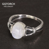 Real 925 Sterling Silver Bella Ring Adjustable Opening Natural Moonstone Vintage Twilight Jewelry