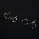 Clearance Sale 925 Sterling Silver Gemstone Earrings for Women Elegant Fashion Rose Gold Plated Topaz Jade Agate Zircon Earrings